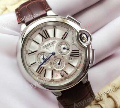 Ballon Bleu de Cartier Chronograph Dial Brown Strap